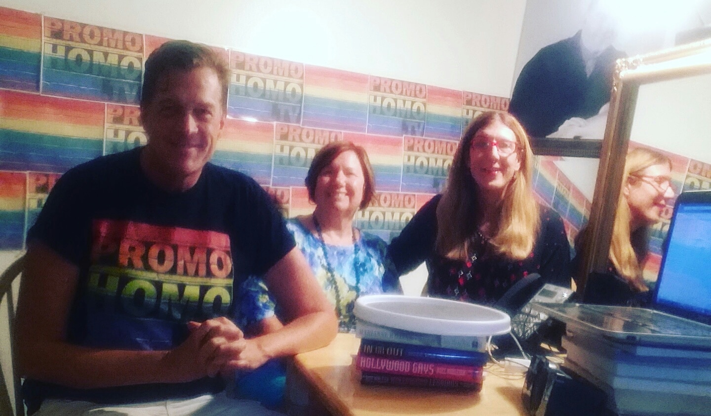 Nicholas Snow with Annie and Laura Meeks in the PromoHomo.TV Studio, August 17, 2016.