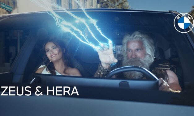 Super Bowl Commercial News: Arnold Schwarzenegger and Salma Hayek Retire to Palm Springs? …as Zeus & Hera in BMW USA Commercial