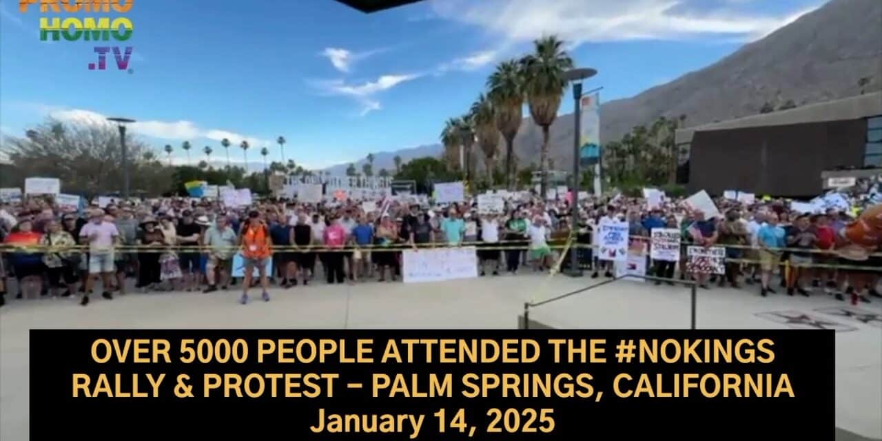 5000+ People pack Palm Springs’ downtown park for #NoKings Day. THIS is what DEMOCRACY looks like!
